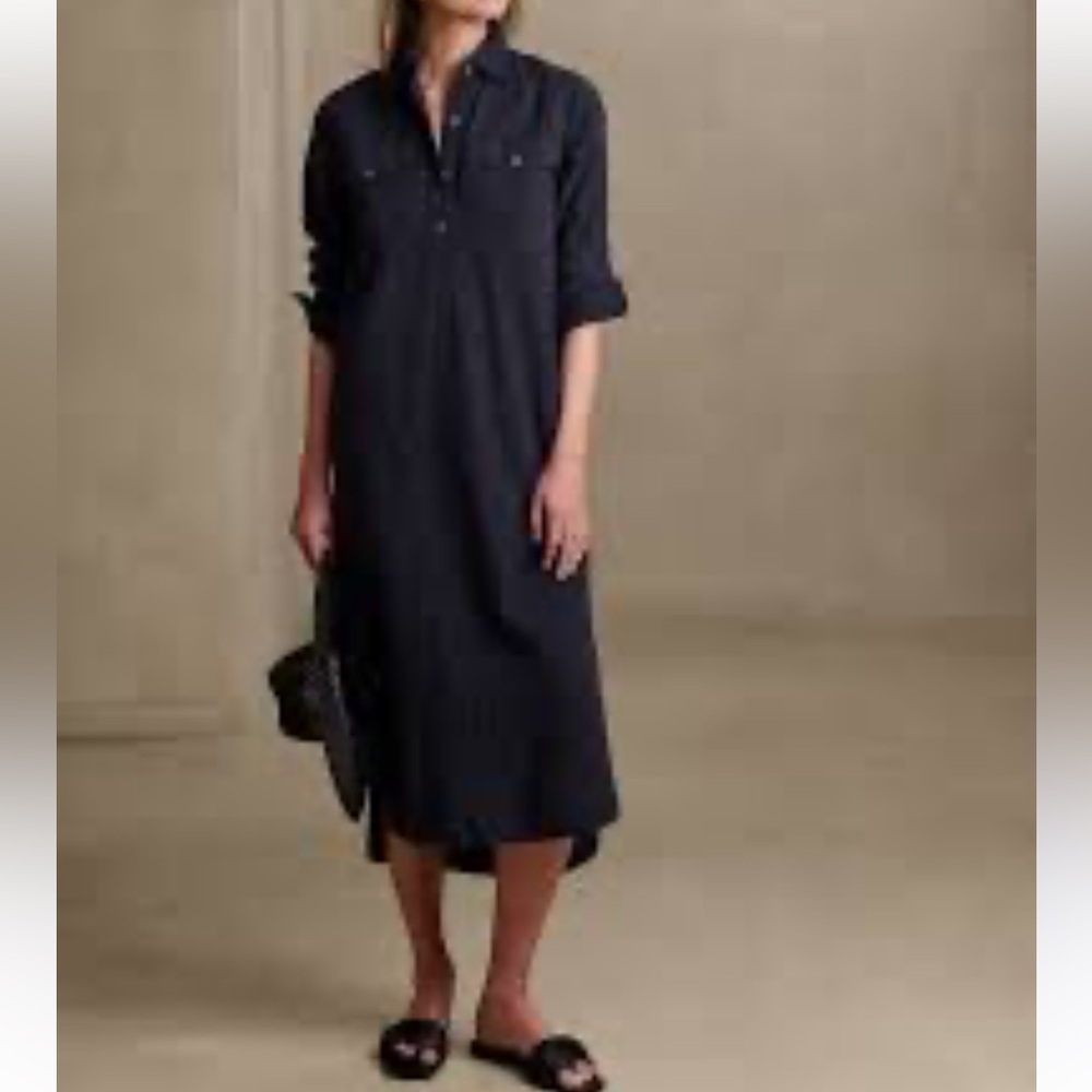 Banana republic WASHED-COTTON MAXI SHIRTDRESS